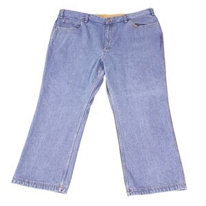 Duluth Trading Co Ballroom Blue Denim Jeans Mens 46x28 100% Cotton 3237-18